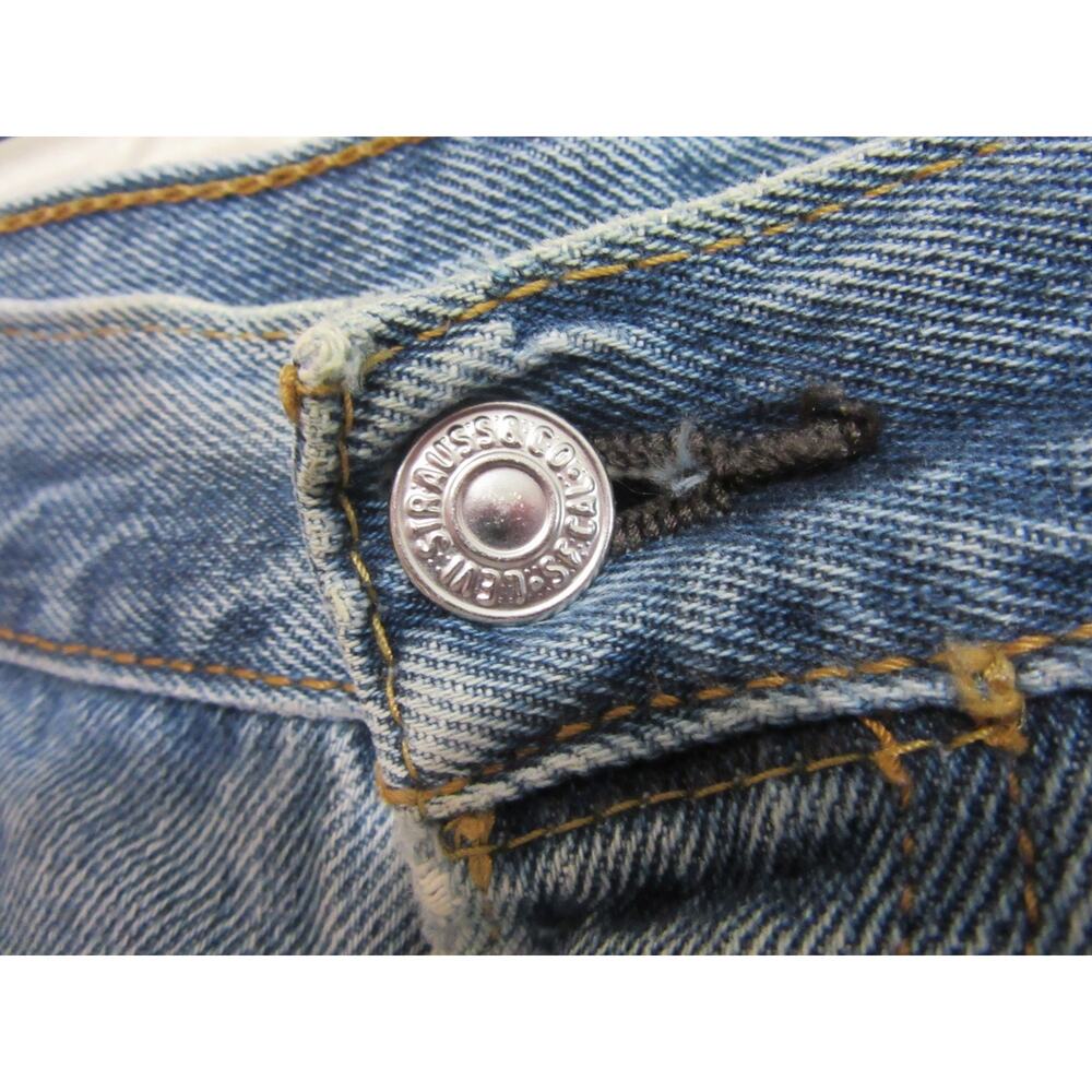 LEVI'S Blue Denim 36x34 Men's Straight Leg Button Closure Jeans - Picture 2 of 9